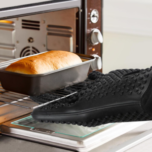 Extra Long Heat Resistant Silicone Oven Gloves for BBQ Baking and Grilling
