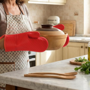 Silicone Heat Resistant Oven Mitts for Baking and Outdoor Grilling