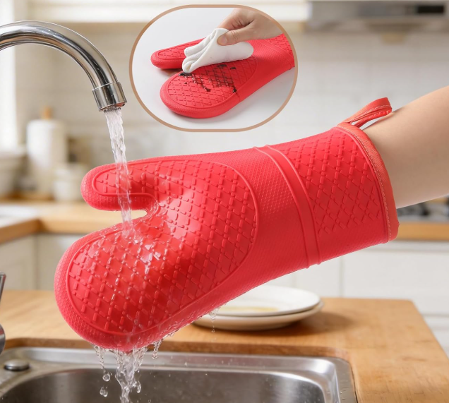 Silicone Heat Resistant Oven Mitts for Baking and Outdoor Grilling - Image 2