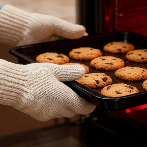 Heat Resistant Oven Mitts with Full Hand Protection for Cooking and Grilling