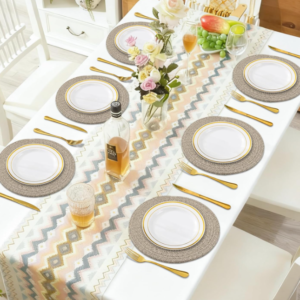 Round Woven Cotton Rope Placemats for Dining Table and Hot Dishes