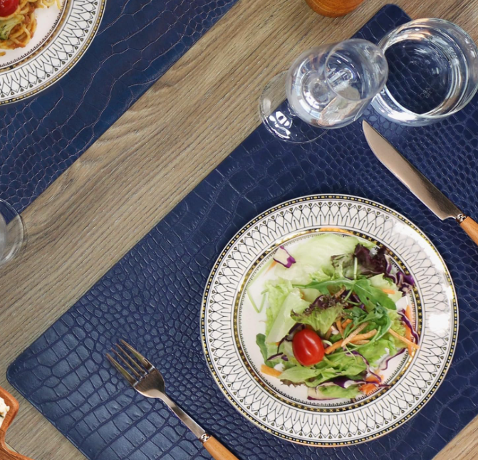Waterproof Faux Leather Placemats with Heat Resistant and Easy Clean Surface