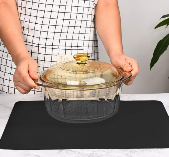 Thick Silicone Kitchen Counter Mat with Non Slip Heat Resistant Surface