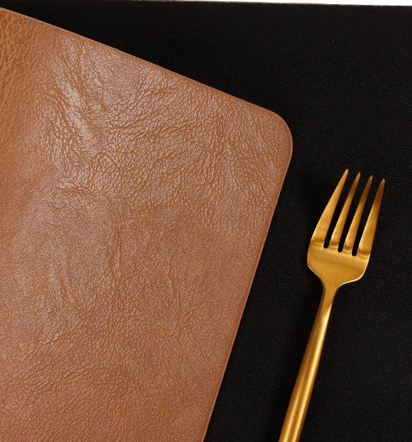 Easy Clean Faux Leather Placemats with Waterproof Heat Resistant Protection - Image 2