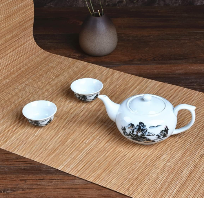 Bamboo Table Runner Mat with Heat Resistant Surface for Kitchen and Dining