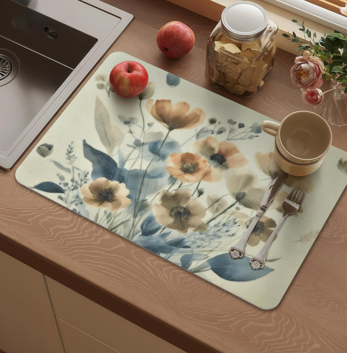 Waterproof Washable Vinyl Placemats with Non Slip Heat Resistant Surface