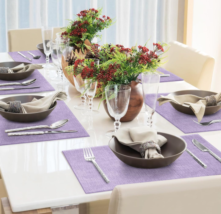 Washable Faux Leather Table Mats with Waterproof Non Slip Heat Resistant Design