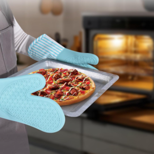 Waterproof Heat Resistant Silicone Oven Gloves with Non Slip Grip